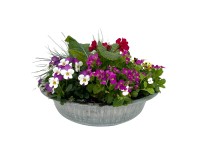 Jarný kvetinový aranžmán v zinkovom kvetináči, pr. kv. cca 29 cm