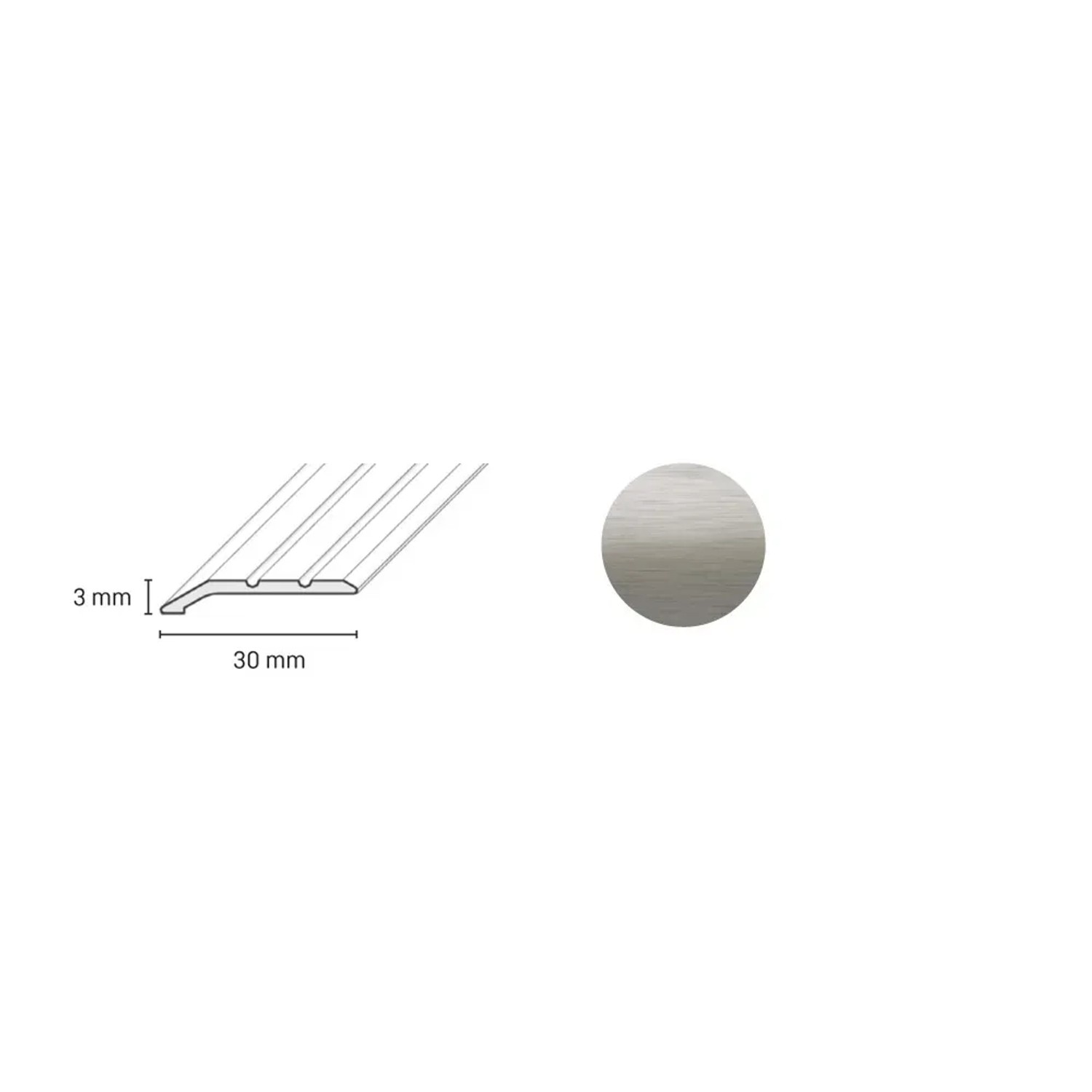 E-shop Döllken Profiles Ukončovací profil DP 01 S Samolepiaca 30 x 3 x 1800 mm, nerezov