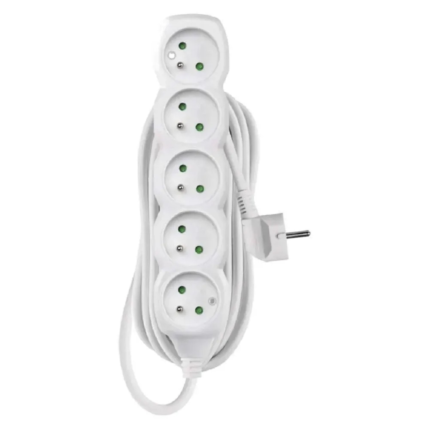 E-shop EMOS Predlžovací kábel biely, 5 zásuviek, max. 10 A/2300 W, 5 m