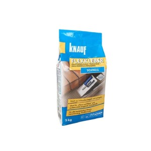 Knauf Flexkleber Schnell Sivá, 5 kg vrece. Flexibilné lepidlo na obklady a dlažby pre steny a podlahy.