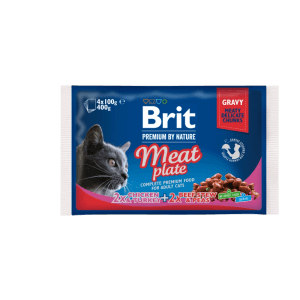 Brit Kapsička pre mačky Premium Cat Pouches Meat Plate 400 g (4x100 g)