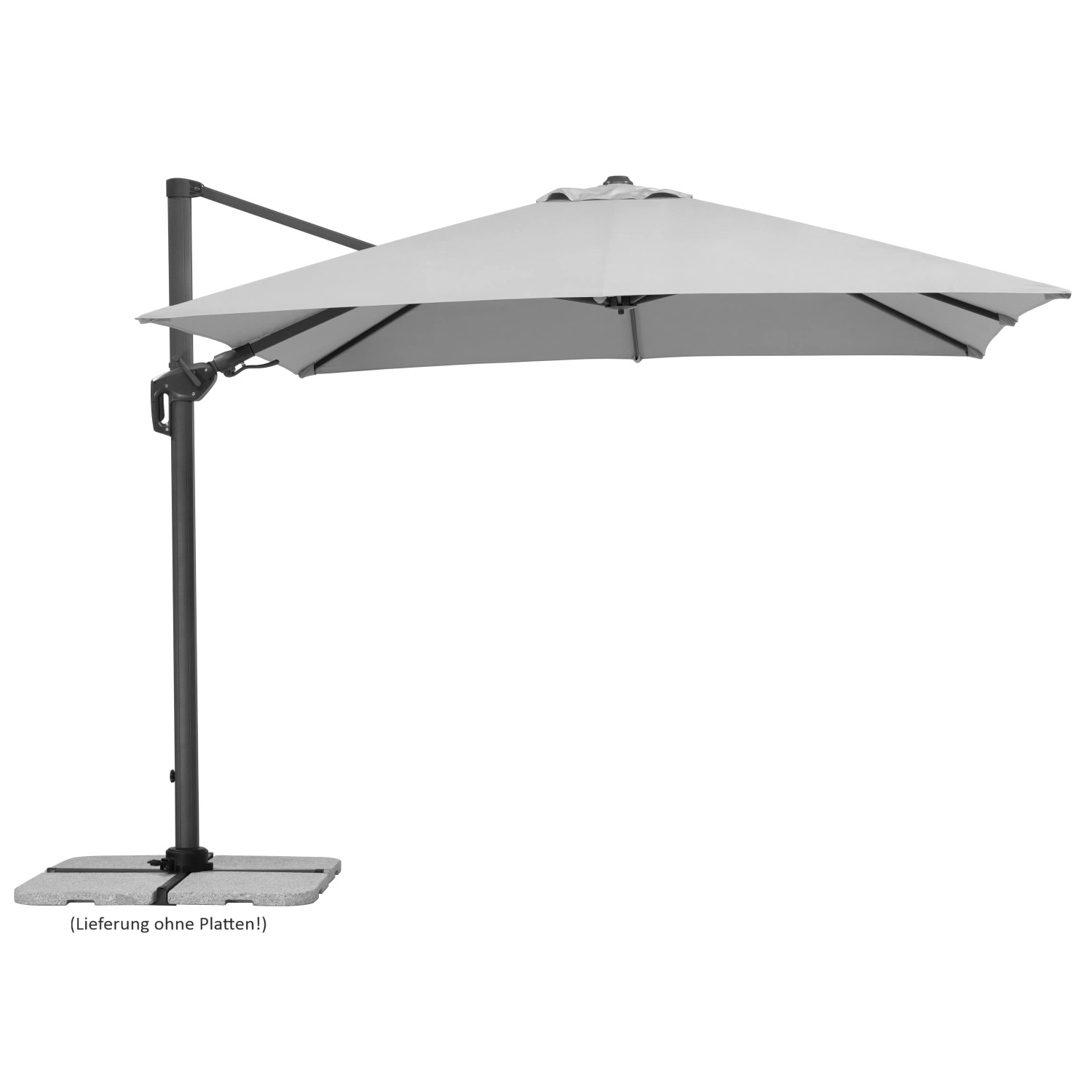 E-shop Schneider Slnečník Rhodos Twist strieborno-sivý 300 x 300 cm