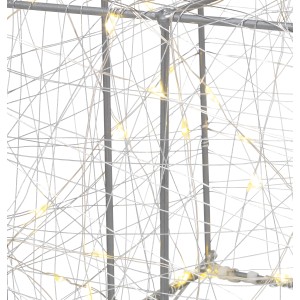 LED drôtená figúrka darček, 15x21cm, teplé biele svetlo, vonkajšia vianočná dekorácia.