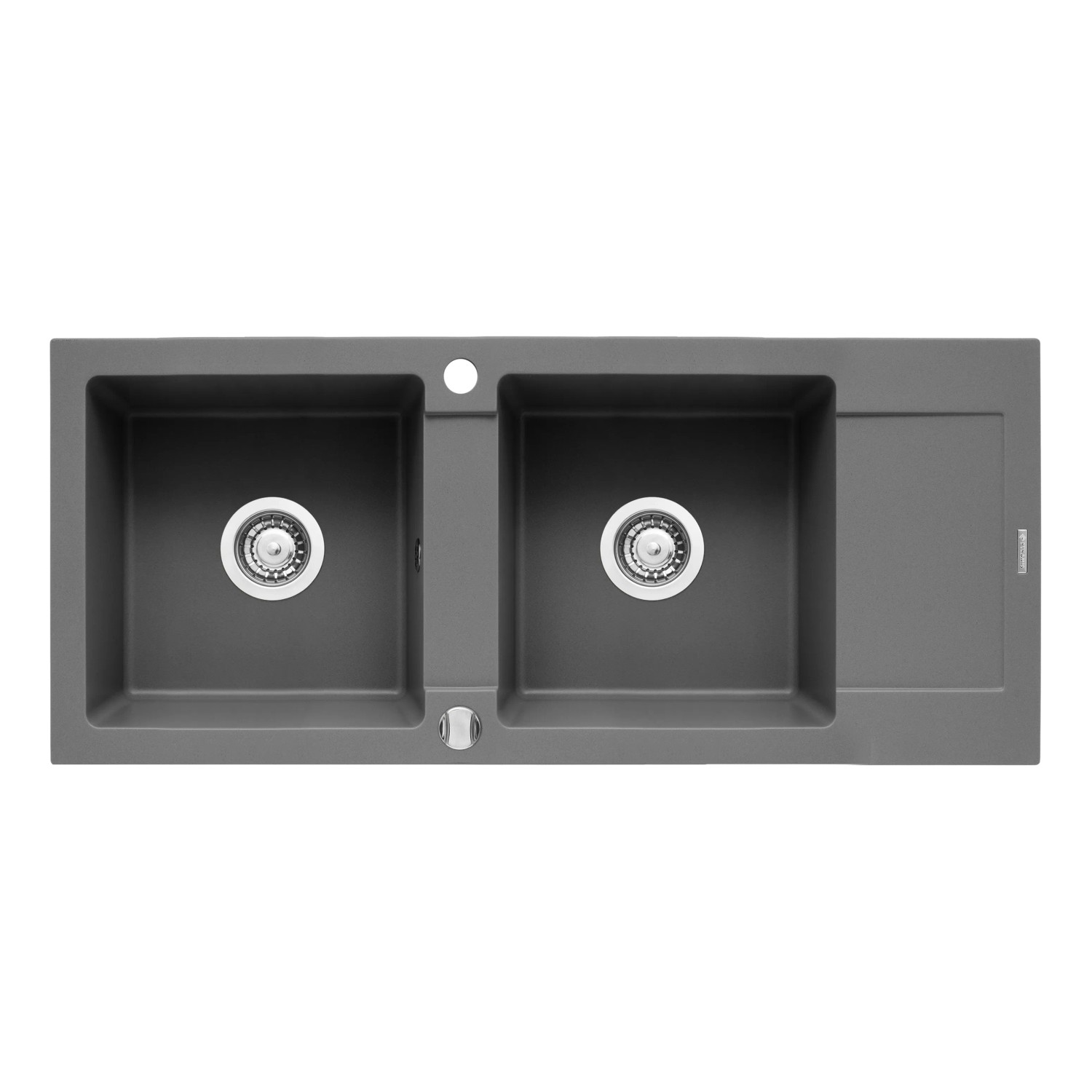 E-shop Pyramis Granitový drez s odkvapkávačom Mido 2B 1D, industrial grey, 116 x 50 cm