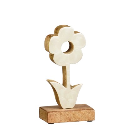 MICA Dekoratívny kvet sv.hnedá/biela 10 x 5,5 x 20 cm