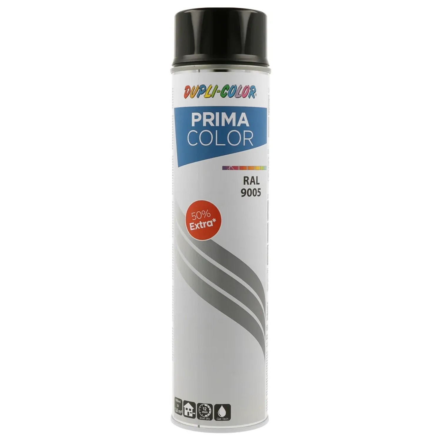 E-shop DUPLI-COLOR Uni lak v spreji PRIMA COLOR RAL 9005 čierna lesklá 600 ml