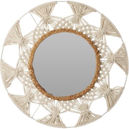 Koopman Zrkadlo s kovovým rámom prírodné pr. 45 cm