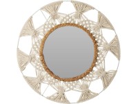 Koopman Zrkadlo s kovovým rámom prírodné pr. 45 cm