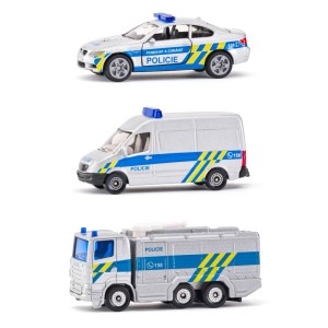Sada hračiek: Policajné auto, sanitka, hasičské auto – ideálne pre hru a zábavu.