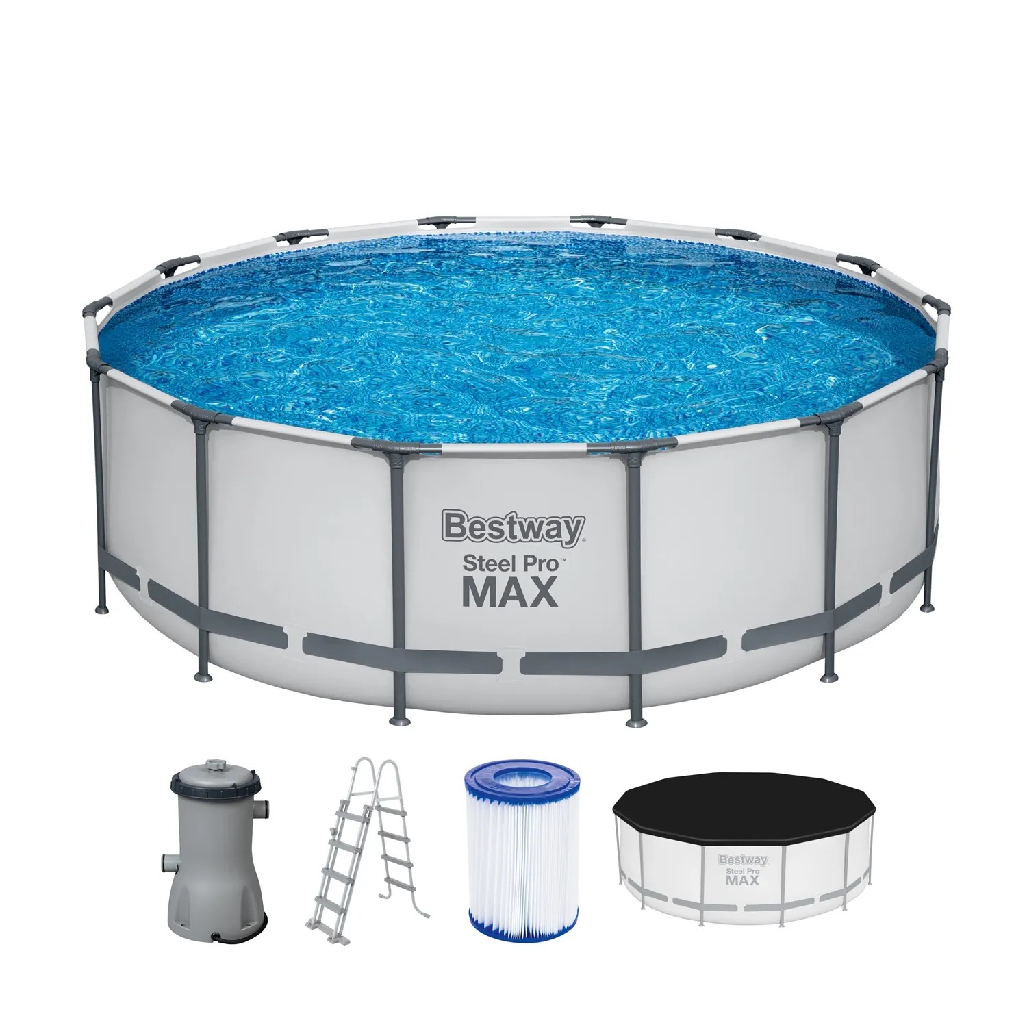 E-shop Bestway Bazén Steel Pro Max Frame Set (EÚ) s čerp., sv.sivá, pr. 427 x 122 cm
