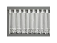 Sehlbach Vitrážová záclona s pútkami s kvetinovou výšivkou, prírodná, 135 x 48cm