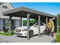Skan Holz Prístrešok na auto Friesland ALU typ 2, bridlicovo sivý, 314 x 708 cm