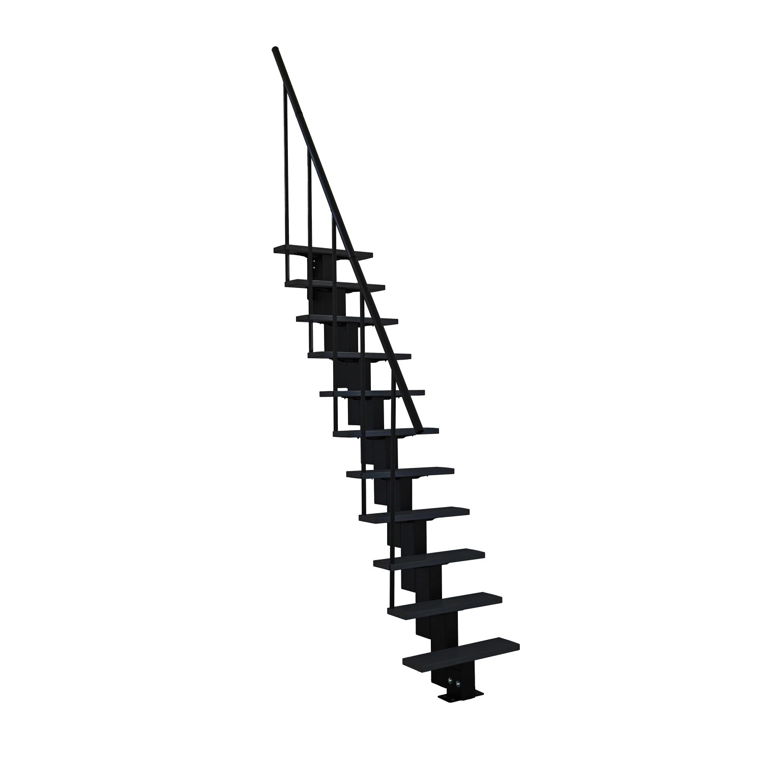 E-shop Minka STAIRS Priame modulové schodisko Happy čierne, 275 cm