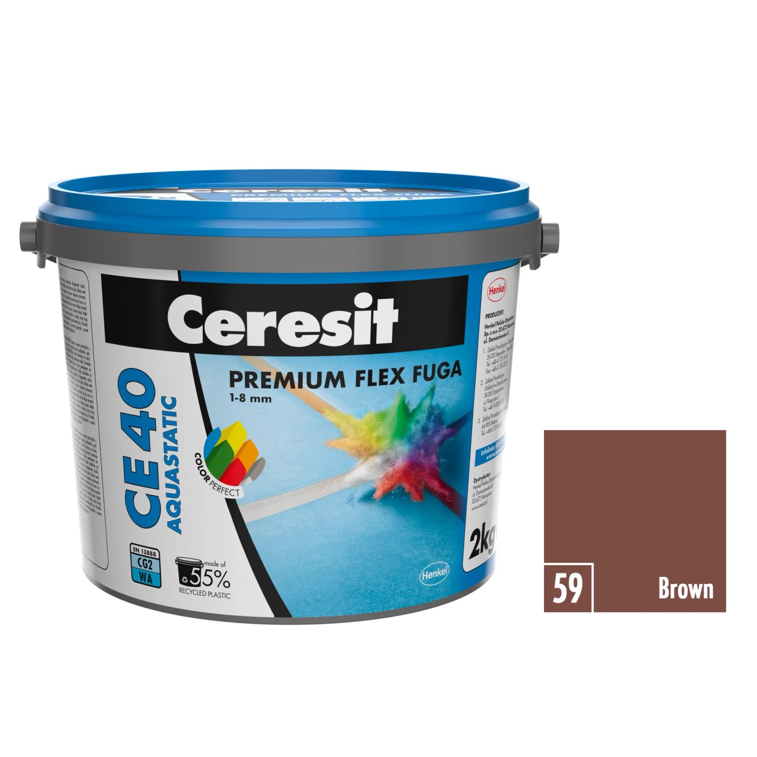 E-shop Ceresit Flexibilná škárovacia hmota CE 40 Aquastatic Brown, 2 kg