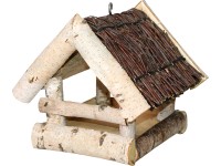 Kŕmidlo pre vtáky s prútenou strechou 19 cm x 19 cm Kŕmidlo pre vtáky s prútenou strechou 19 cm x 19 cm