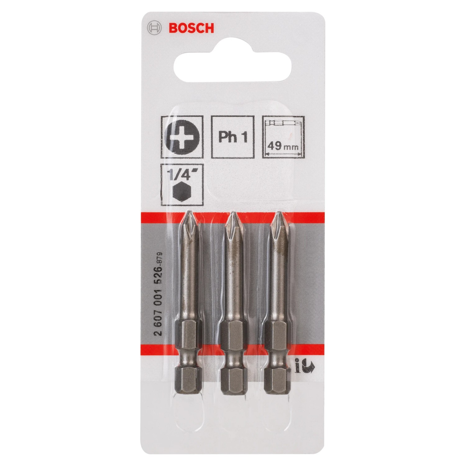 E-shop Bosch Bit skrutkovací Extra hard PH1, 49 mm, 3 ks