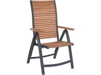 OBI Záhradná skladacia stolička Bonlee hliník/eukaly.drevo 109,3 x 71,7 x 59,7cm