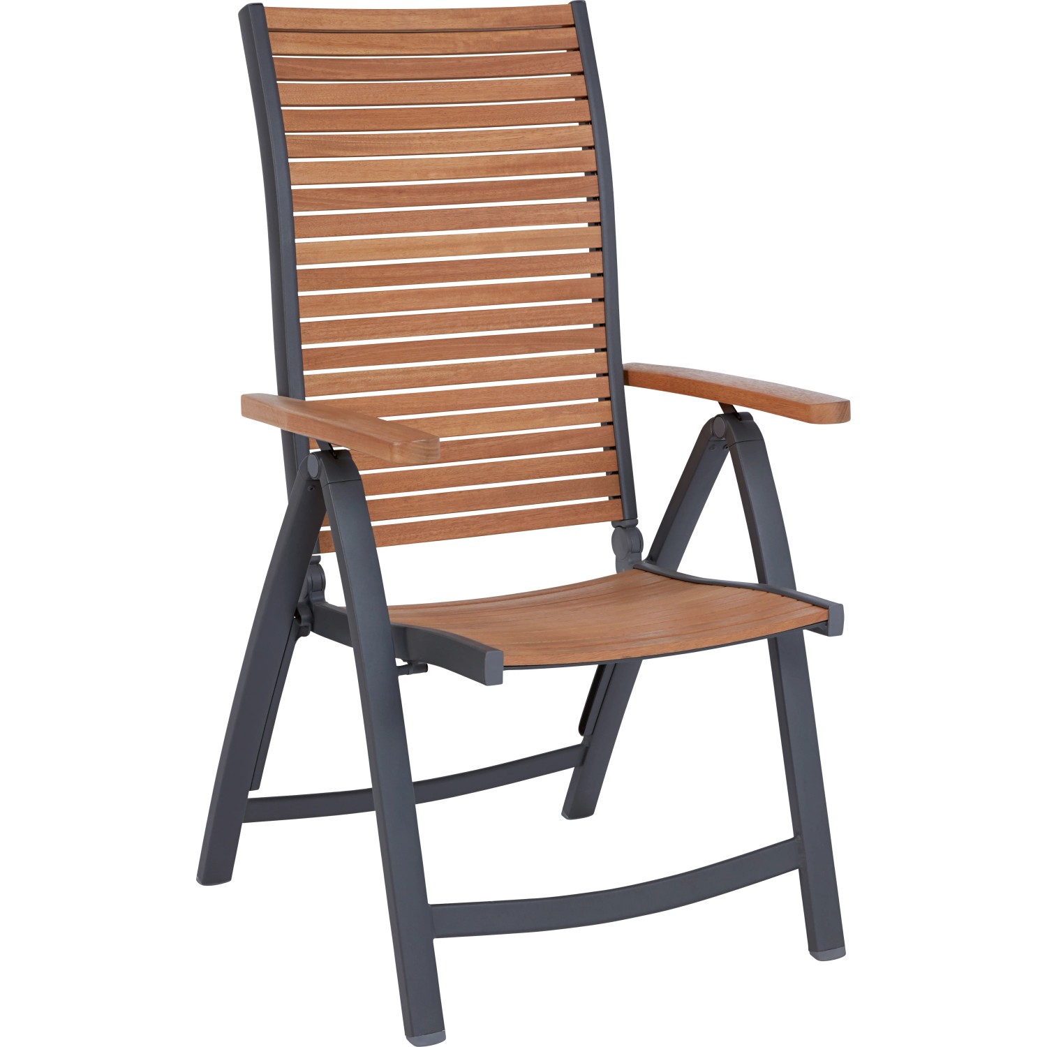 E-shop OBI Záhradná skladacia stolička Bonlee hliník/eukaly.drevo 109,3 x 71,7 x 59,7cm