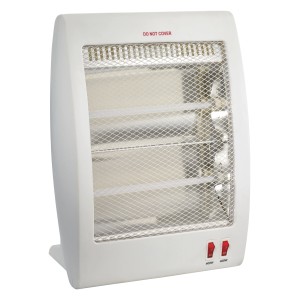 CMI Kremenný ohrievač 800 W, biely kryt s dvoma stupňami ohrevu a ochranou proti prevráteniu.