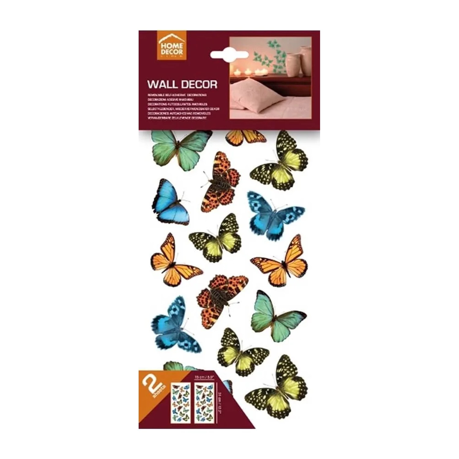 E-shop Crearreda Samolepiaca dekorácia Colourful Butterflies