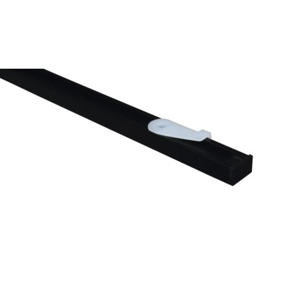 Gardinia Súprava záclon. koľajničiek Lucy 1drážková, čierna matná, hliník 200 cm