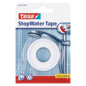 Tesa Stop Water Tape, biela tesniaca páska na závity, 12 m x 12 mm.