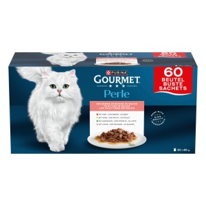 Gourmet Perle Kapsičky pre mačky hovädzie, kura, králik, losos 60 x 85 g
