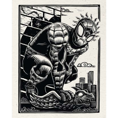 Komar Plagát Marvel Spider Man Lino-Cut 40 x 50 cm