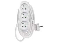 Emos Predlžovací kábel biely, 3 zásuvky, max. 16 A/3680 W, 2 m