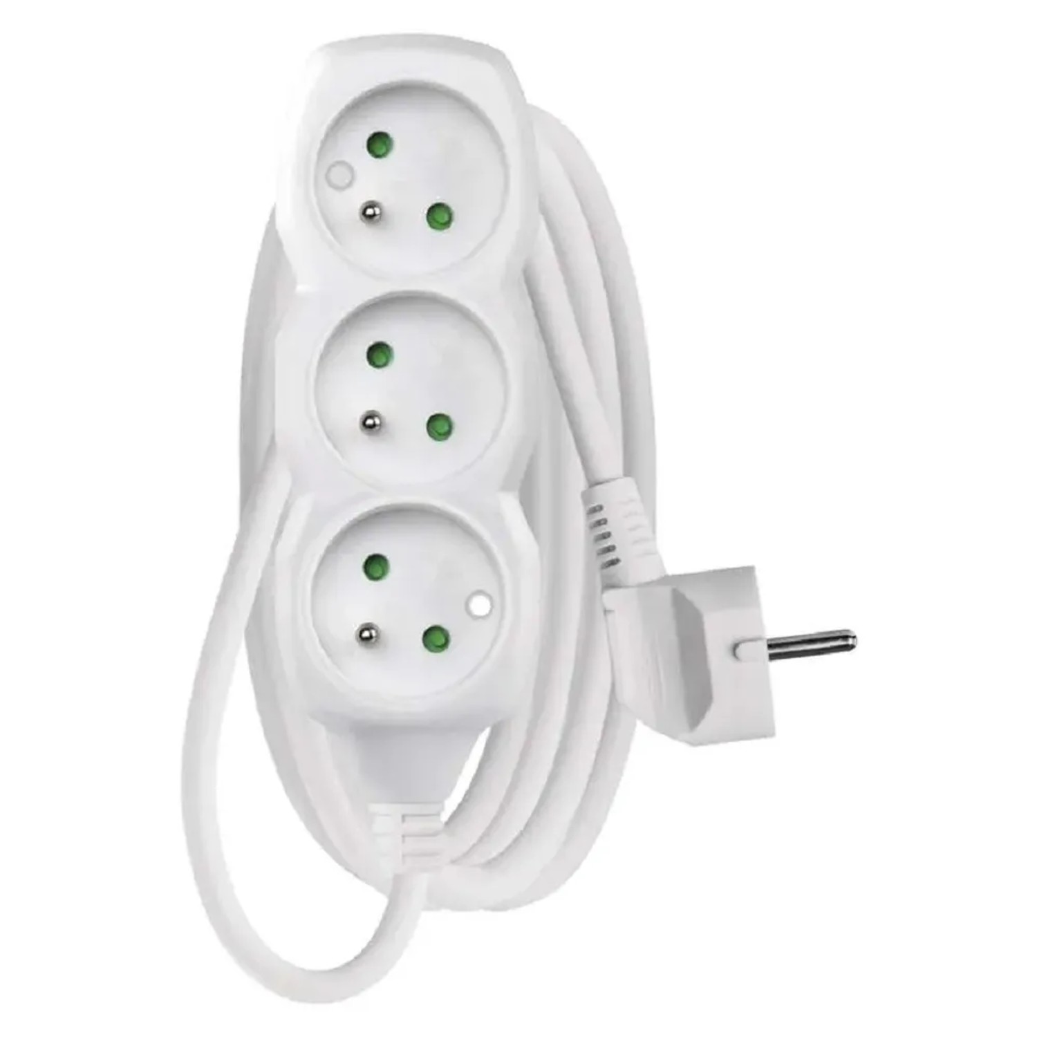 E-shop EMOS Predlžovací kábel biely, 3 zásuvky, max. 16 A/3680 W, 2 m
