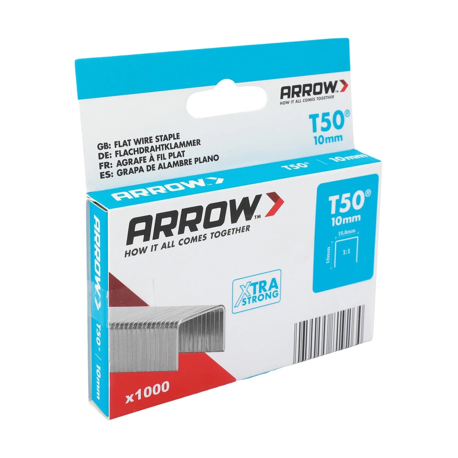 E-shop Arrow Drôtené sponky do sponkovačky T50, dĺžka 10 mm, 1000 ks
