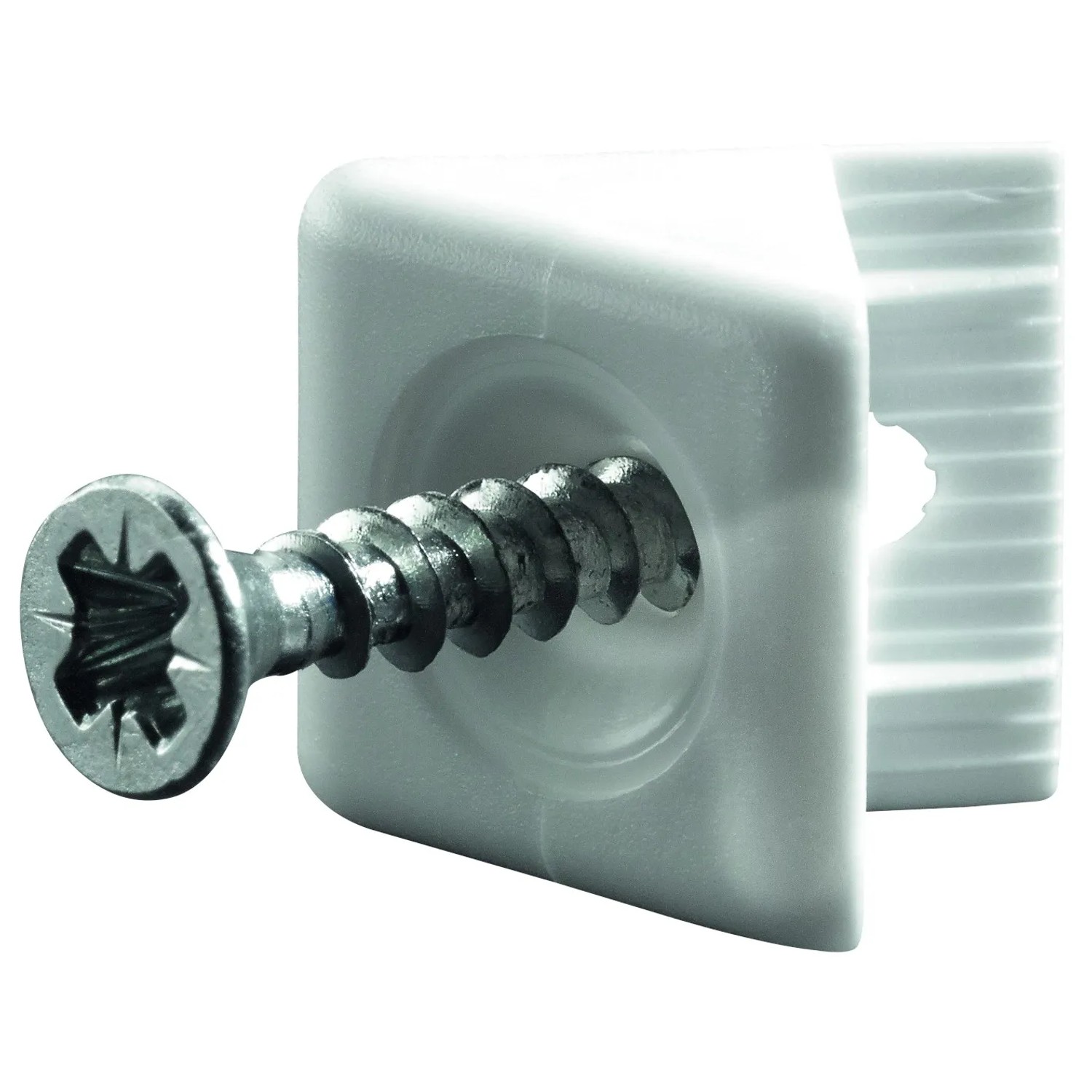 E-shop Hettich Nábytkový držiak chrbtového panelu, biely, 10 ks, 14 x 10 x 10 mm