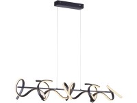 Just Light. Závesné LED svietidlo Curls, 45W, 5320lm, 3000K, čierna, 99 x 135 cm