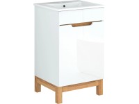 A-Interiéry Kúpeľňová skrinka Sonia 50 s keramickým umývadlom 50 cm, biela/dub