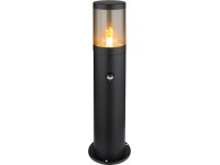 GLOBO Záhradná lampa XELOO čierna/dymová E27 60 W pr. 140 x 500 mm detektor poh.