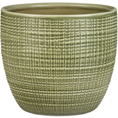 Scheurich kvetináč 866, Ø 25 cm, Menta. Keramický kvetináč s textúrou do interiéru.