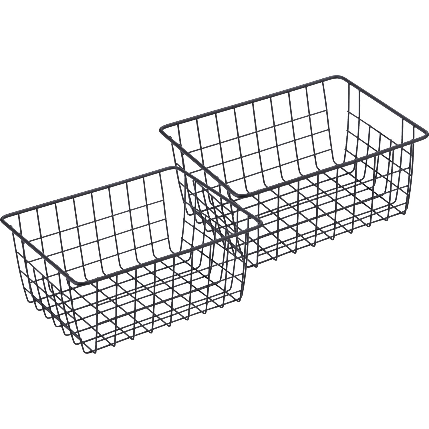 E-shop baliv Súprava úložných košíkov, čierna, 2-dielna