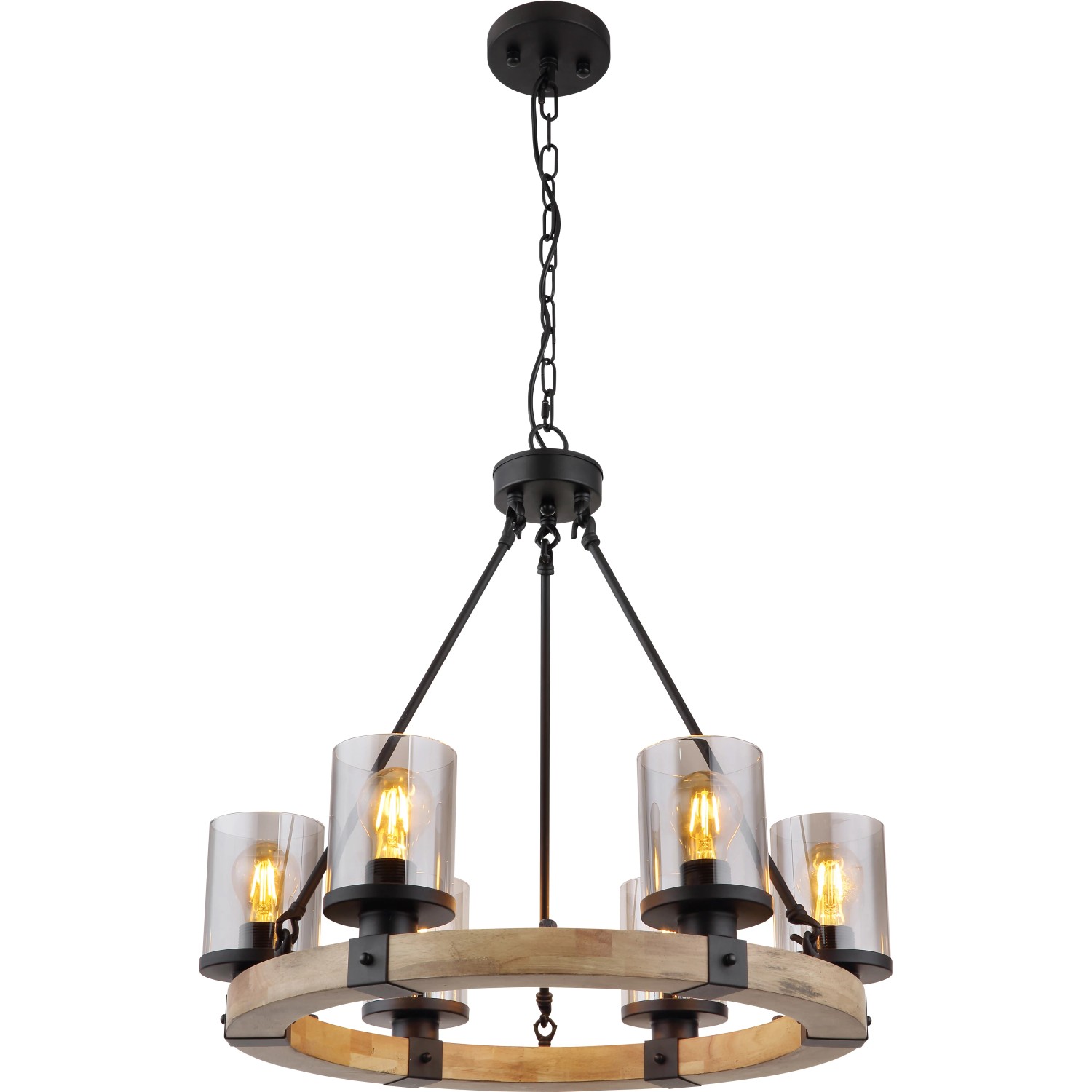 E-shop GLOBO Závesné svietidlo LILA čierna/tm.hnedá/dymová E27 60 W pr. 590 x 980 mm