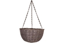 Závesný kvetináč z vŕby s polyetylénovým vreckom okrúhly, 30 x 16/35 cm