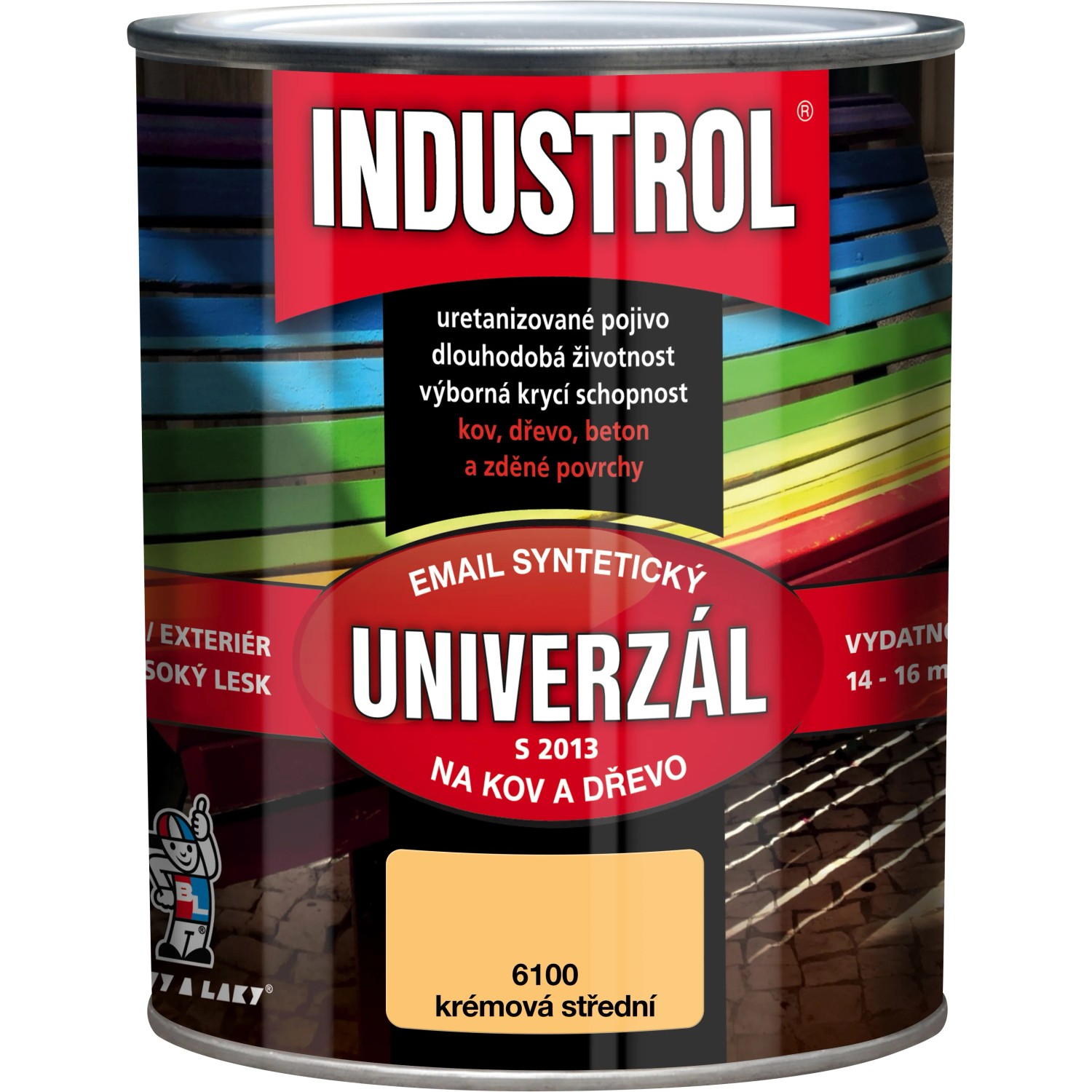 E-shop INDUSTROL Email na kov a drevo S2013 UNIVERZÁL 6100 krémová stredná 750 ml