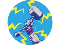 Komar Samolepiaca vliesová fototapeta Dot Avengers Thors Hammer Pop Art pr.125cm
