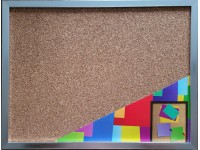 Bondecor Nástenka korková, strieborný rám, 60 x 40 cm