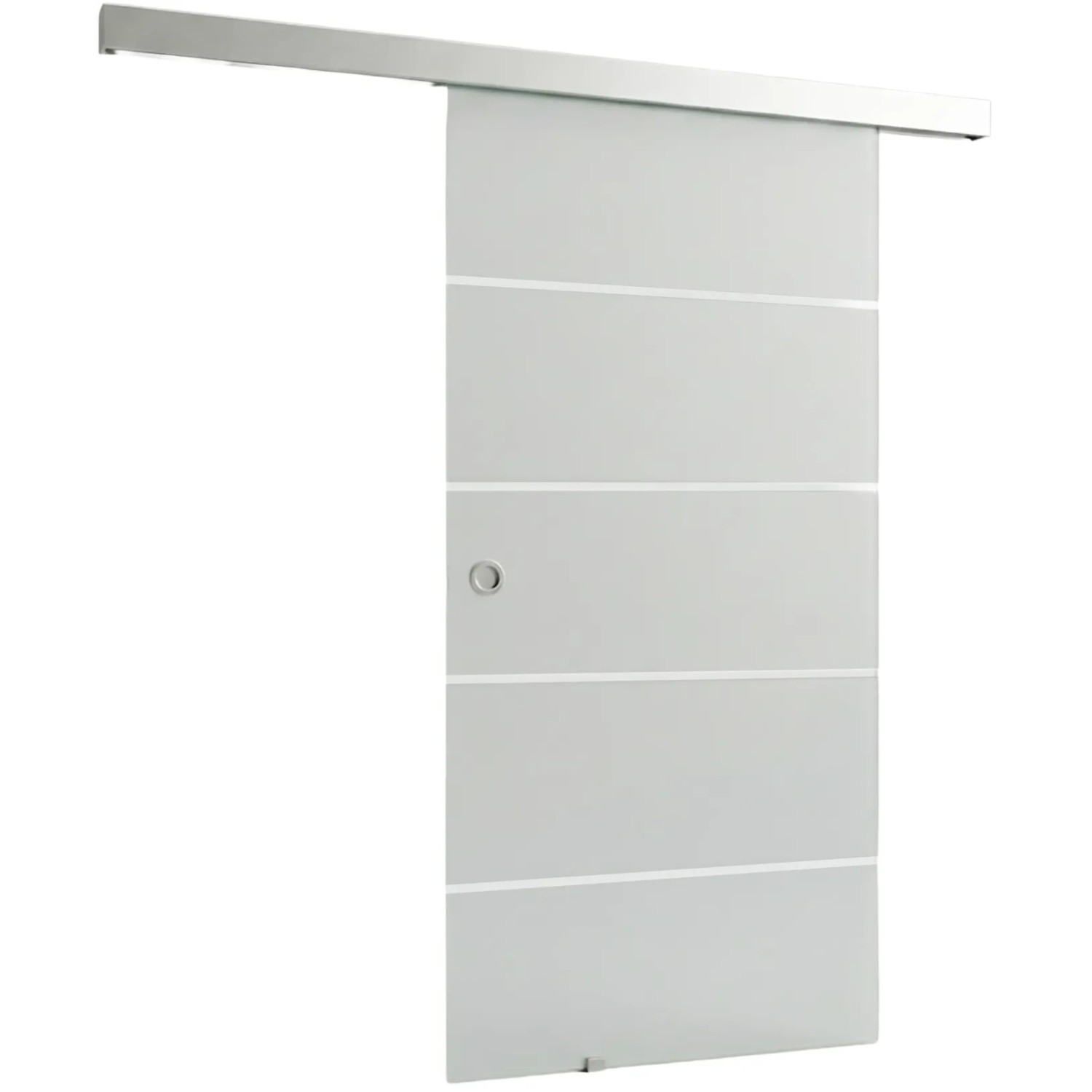 E-shop Doorlegro Posuvné dvere EasySlide 65 - set, satin 4 pruhy/nerez, 205 x 90 cm
