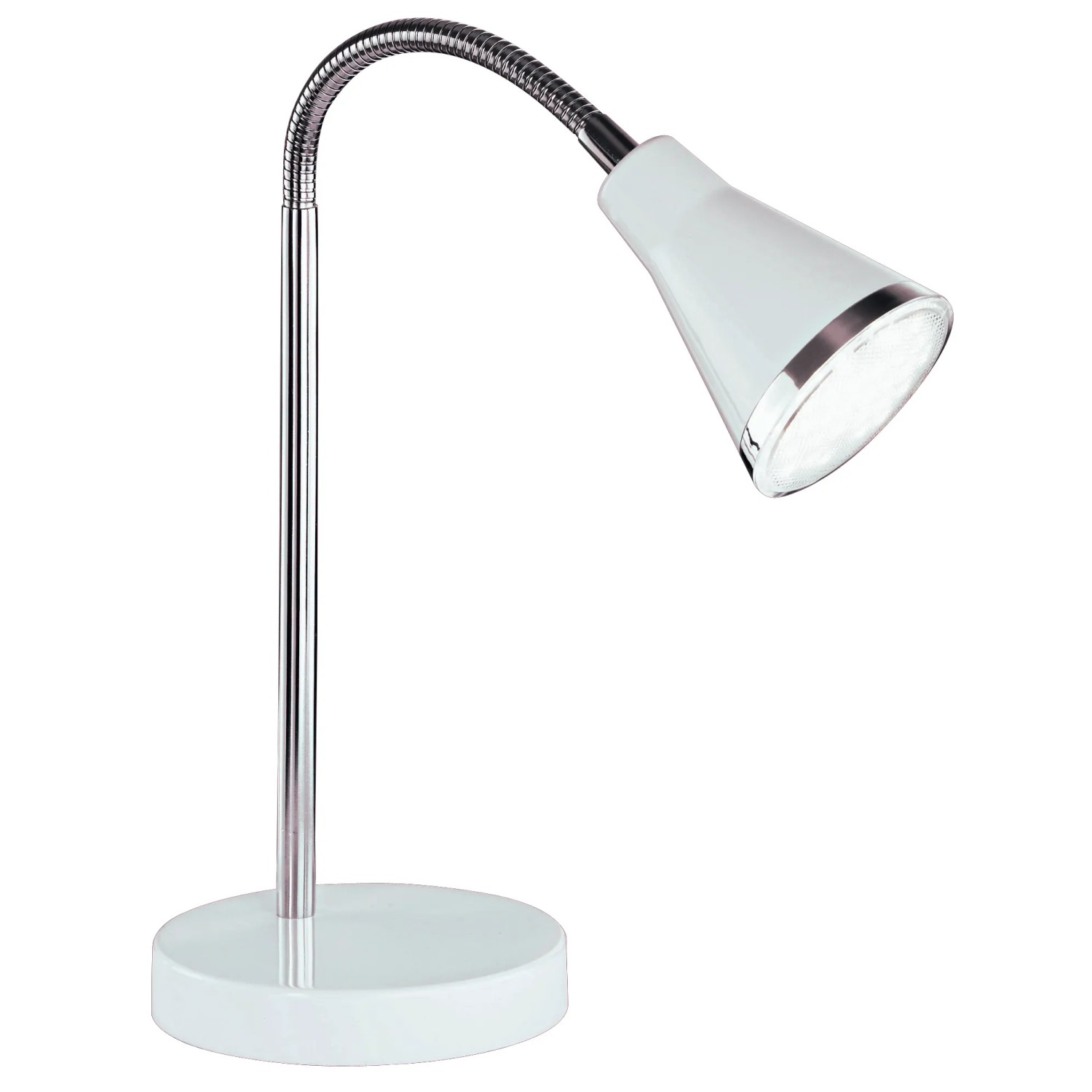 E-shop Reality Stolná LED lampa Arras, plast, biela, 3000K, 3,8W, pr.11,5 x 47 cm