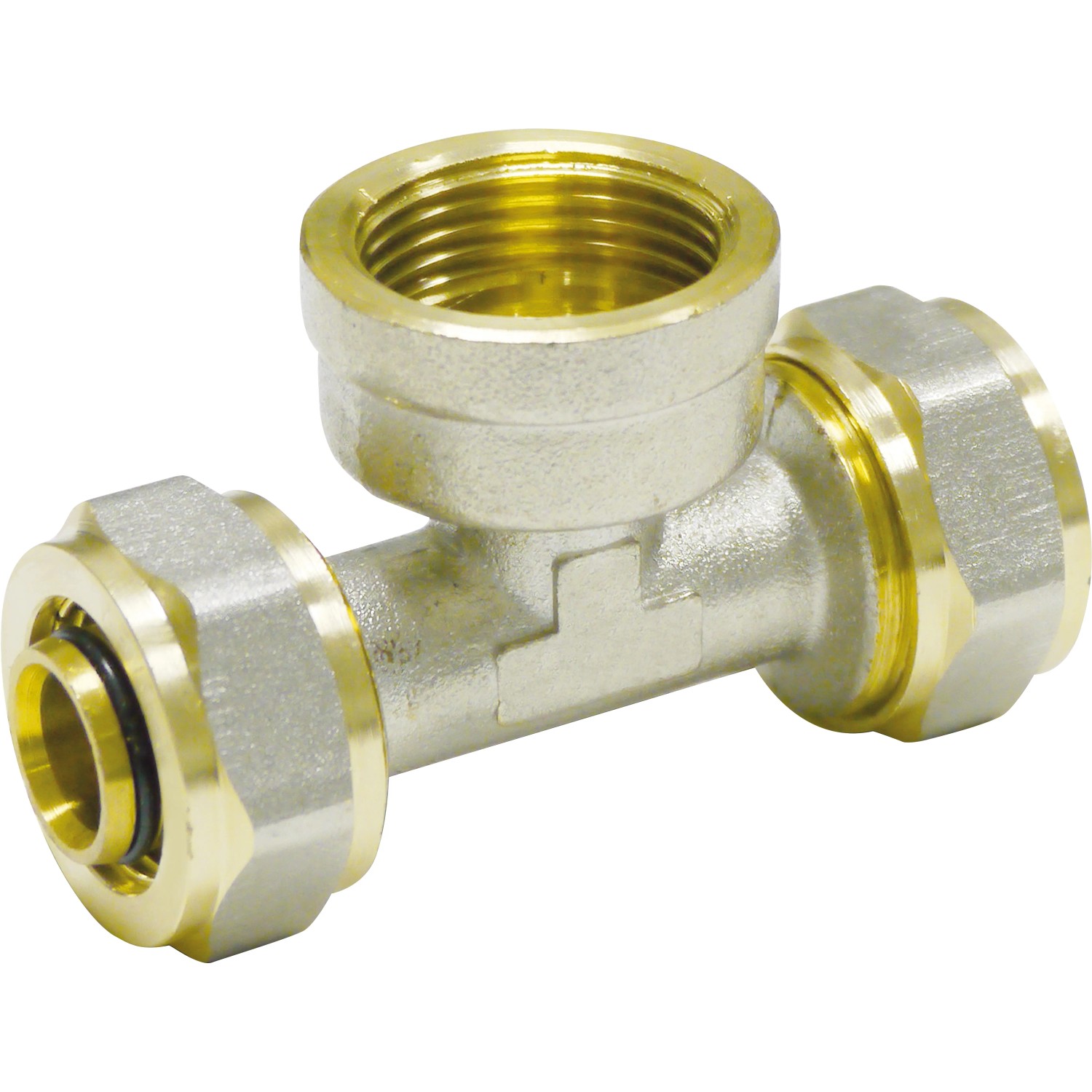 E-shop PIPETEC Závitový T-kus SFTI200420 medený, 20x2 - Rp 1/2 - 20x2