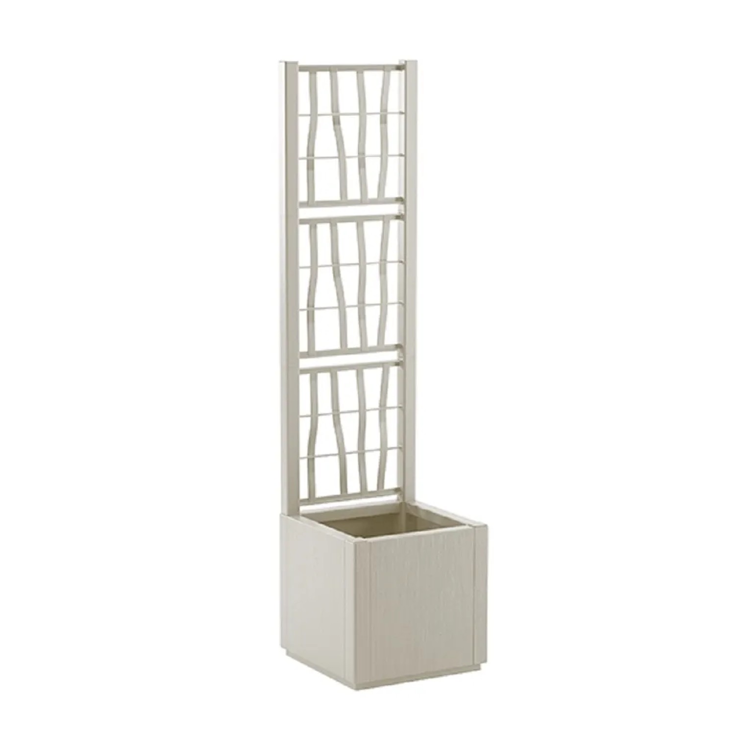 E-shop Stefanplast Kvetináč s trelážou ETHICA LUGAS, biela, 36 x 36 cm