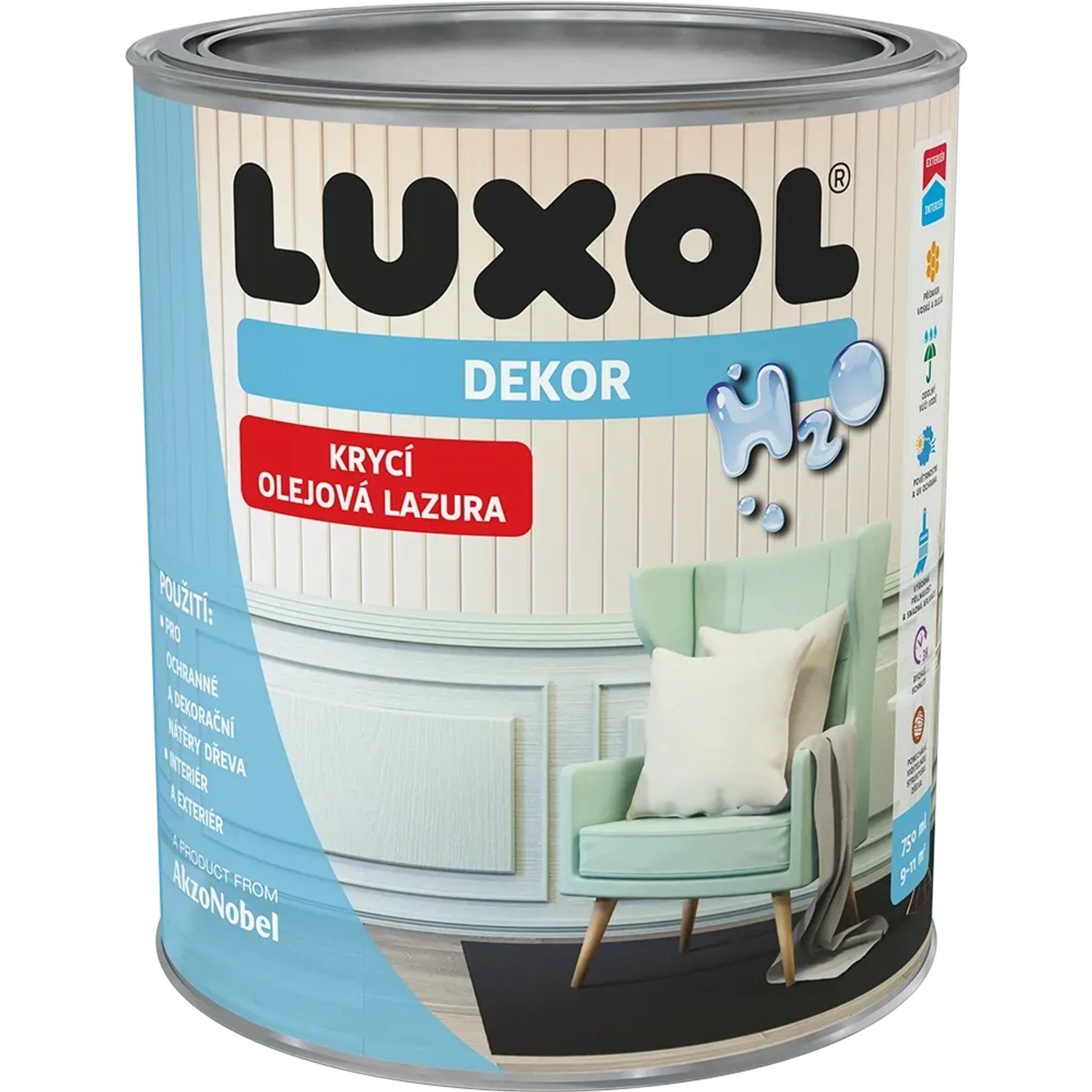 E-shop LUXOL Krycia olejová lazúra DEKOR mäta 0,75 l