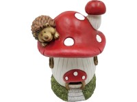Vetierka v tvare hubového domčeka s ježkom z magnézie 34 cm x 24 cm x 24 cm červ