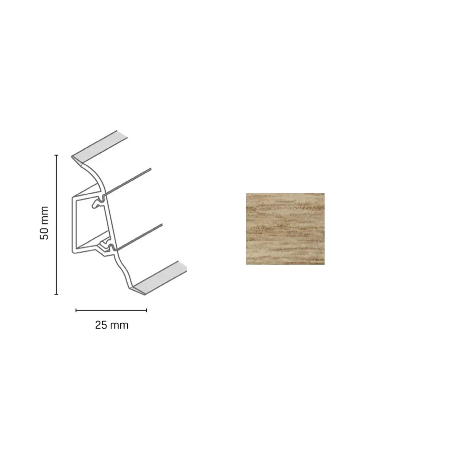E-shop Döllken Profiles Lišta SLK 50 2134 dub shiro 50 x 25 x 2500 mm