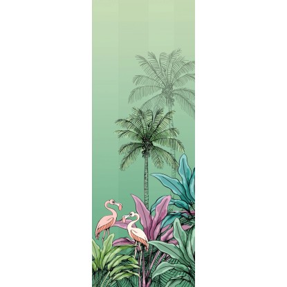 Komar Vliesová fototapeta Jungle Flamingo 100 x 280 cm